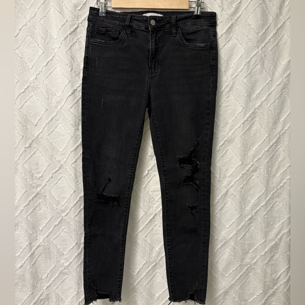 Flying Monkey Charcoal Distressed Skinny Jeans